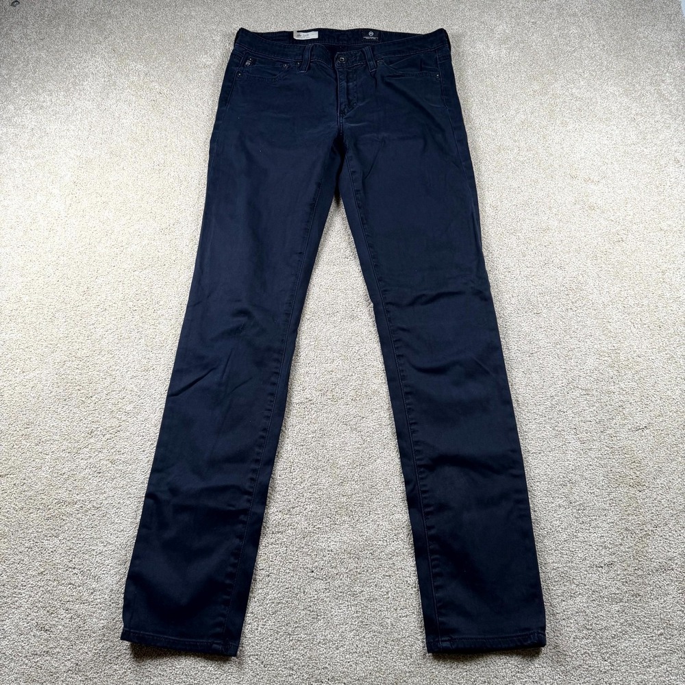 AG Adriano Goldschmied Jeans Womens 27R Blue Denim Low Rise Dark Wash Straight